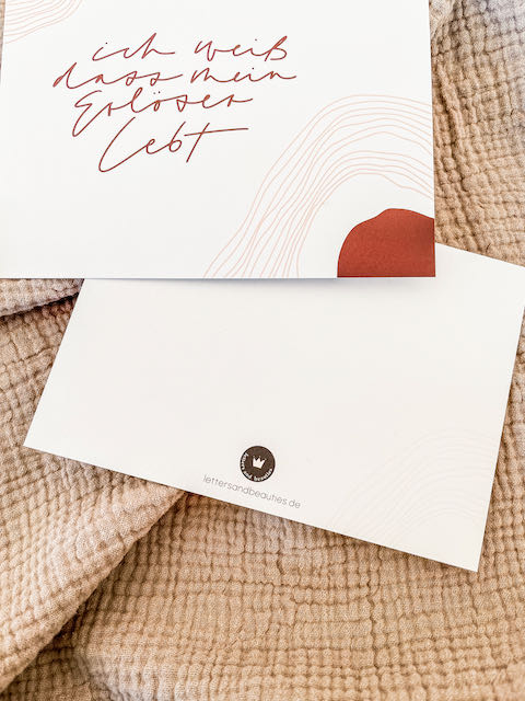 Postkarten mit Bibelvers, Osterkarten,  christlicher shop, christliche Geschenke zu Ostern, lettersandbeauties