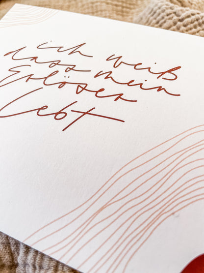 Karte "ich weiß, dass mein Erlöser lebt"