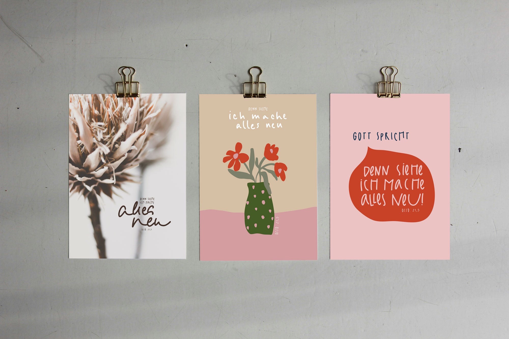 Jahreslosung 2026, Postkarten zur Jahreslosung, siehe ich mache alles neu, lettersandbeauties, christlicher onlineshop, Glaube im Alltag, Ermutigung