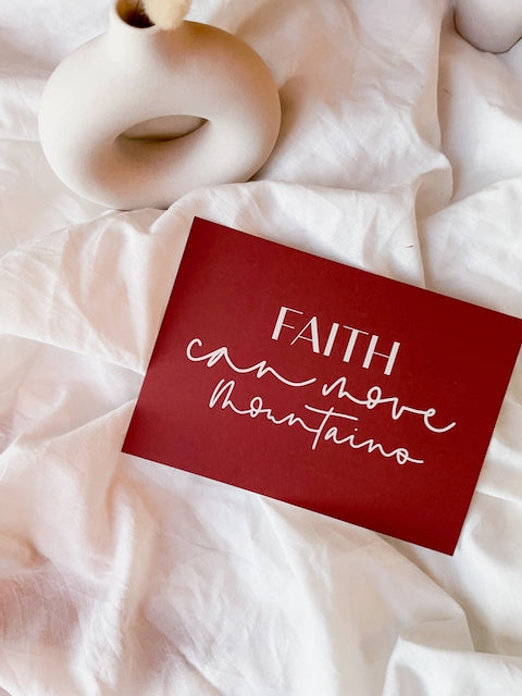 Postkarten mit Bibelvers, christliche Karte, christlicher shop, christliche Geschenke, lettersandbeauties, Faith can move mountains
