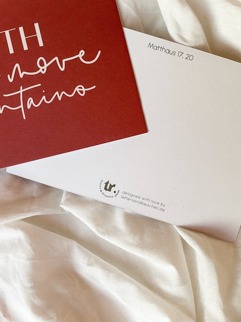 Postkarten mit Bibelvers, christliche Karte, christlicher shop, christliche Geschenke, lettersandbeauties, Faith can move mountains