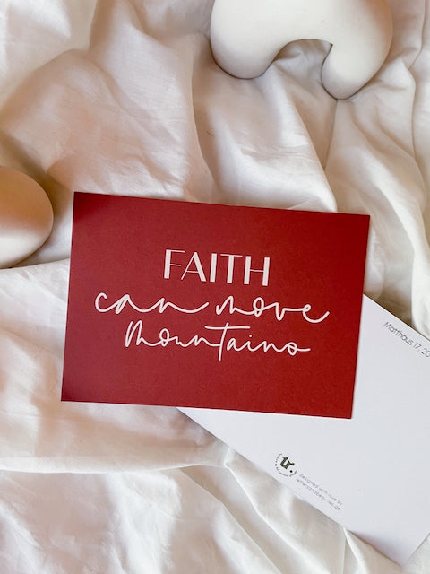 Postkarten mit Bibelvers, christliche Karte, christlicher shop, christliche Geschenke, lettersandbeauties, Faith can move mountains