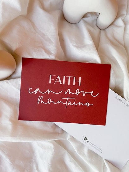 Postkarten mit Bibelvers, christliche Karte, christlicher shop, christliche Geschenke, lettersandbeauties, Faith can move mountains