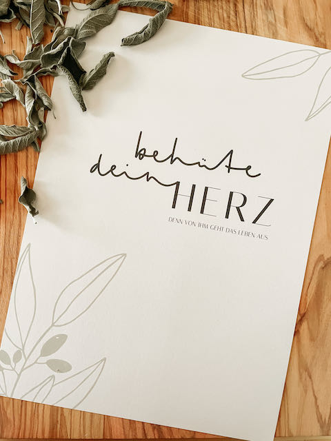 christliches Poster, Bibelversposter, christlicher onlineshop, lettersandbeauties, behüte dein Herz
