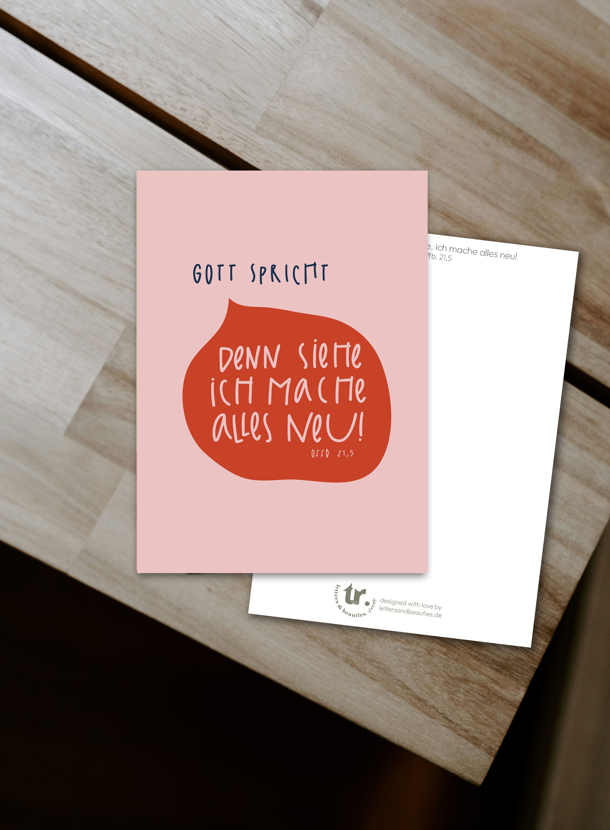 Jahreslosung 2026, Gott spricht: denn siehe ich mache alles neu, Postkarten zur Jahreslosung, Bibelverskarten, christliche Geschenke