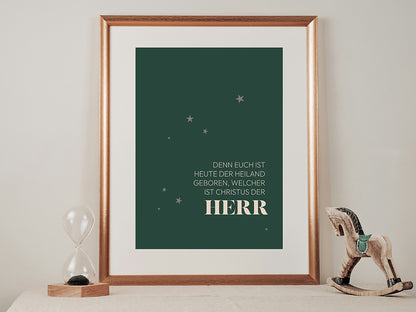 Poster Weihnachten "Denn euch ist heute der Heiland geboren"