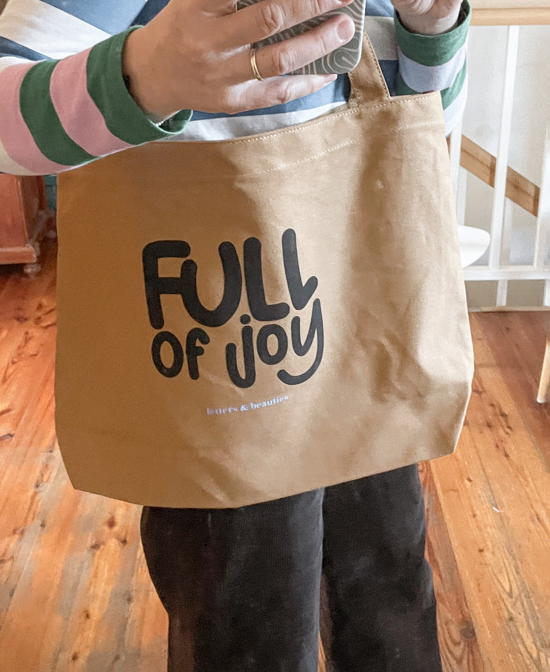 Shopper mit Samtaufdruck